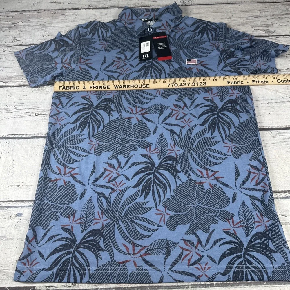 Travis Mathew Red Letter Day Polo Mens SIZE S Navy Print 1MAA425 NEW WITH TAGS - Picture 9 of 11